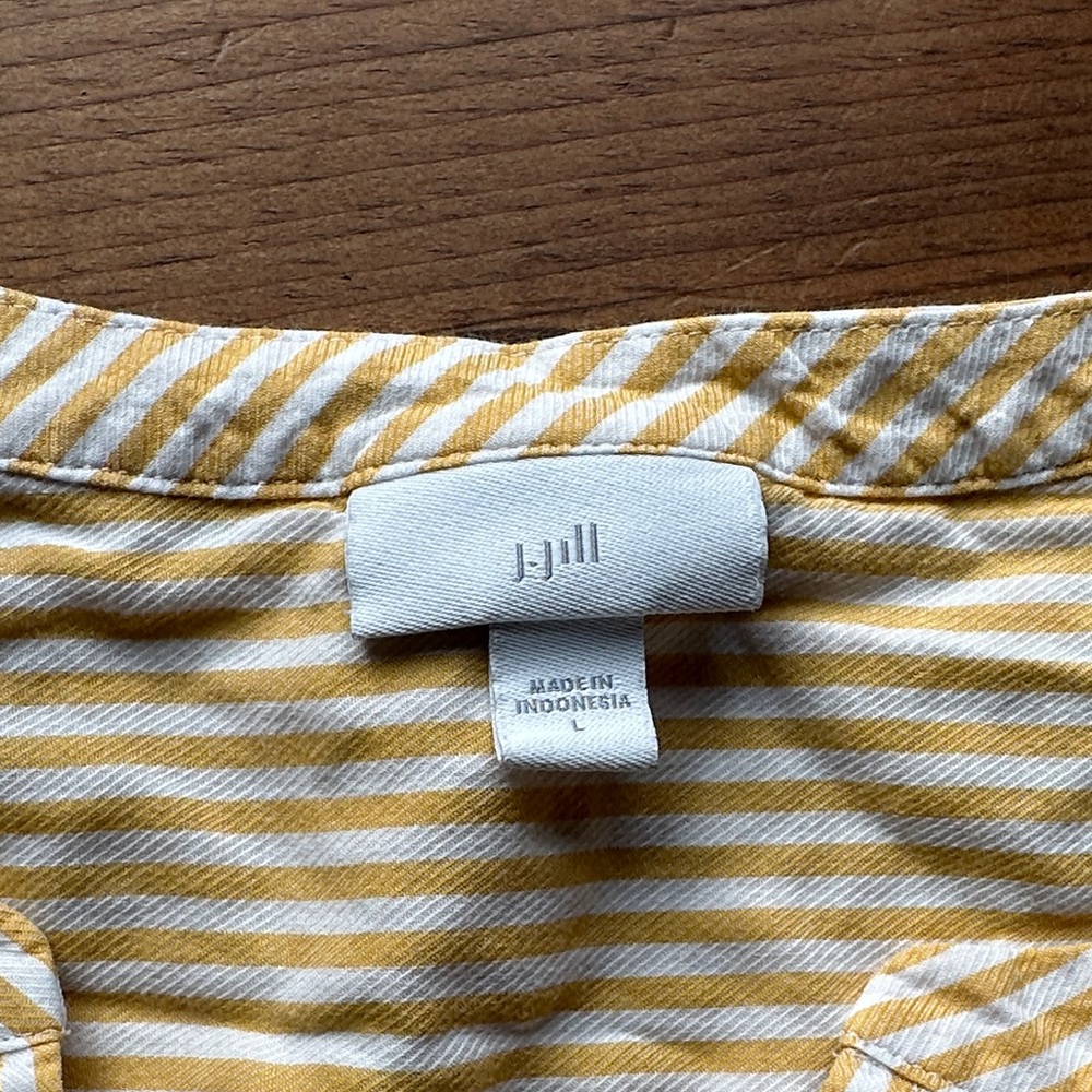 J. Jill Yellow and White Striped Top - Picture 2 of 6